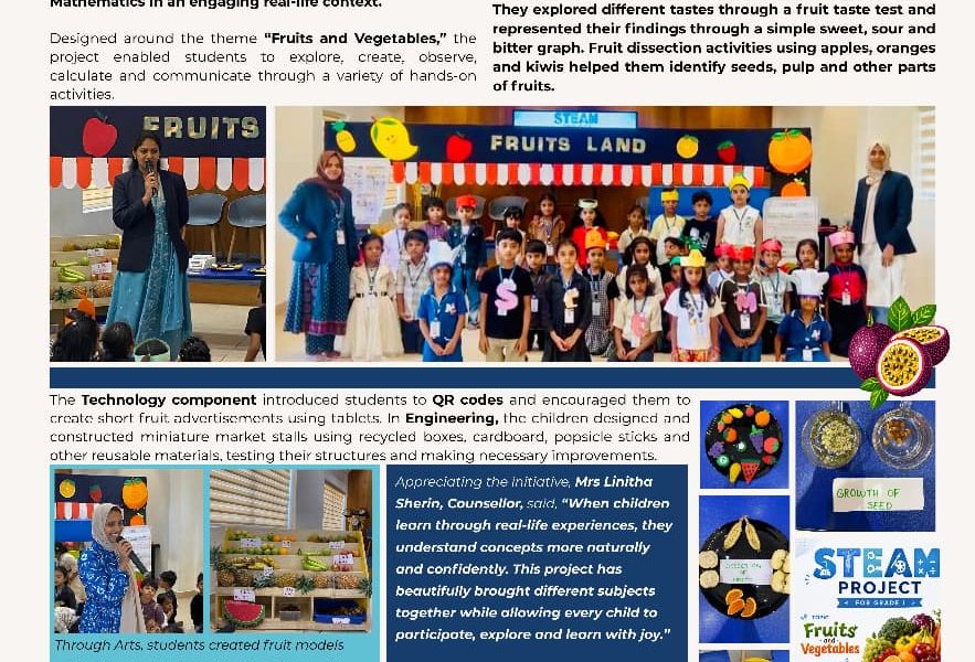 The Mini Fruit Market showcased the value of integrated, experiential learning, making education more purposeful, enjoyable and connected to real-life situations.