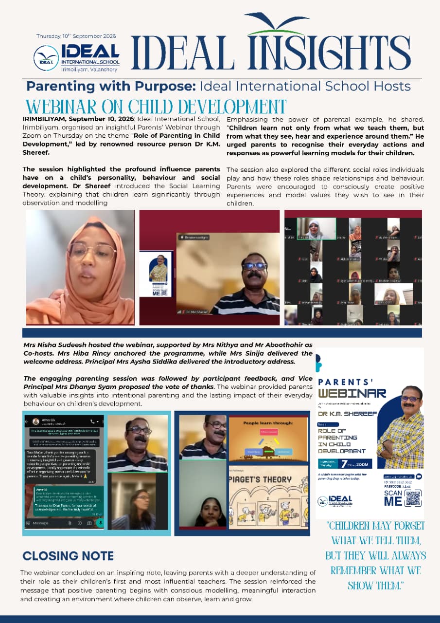 A Moment to Reflect, Learn & Grow An insightful parenting session reminding us that children learn most from what they see, hear and experience every day.
